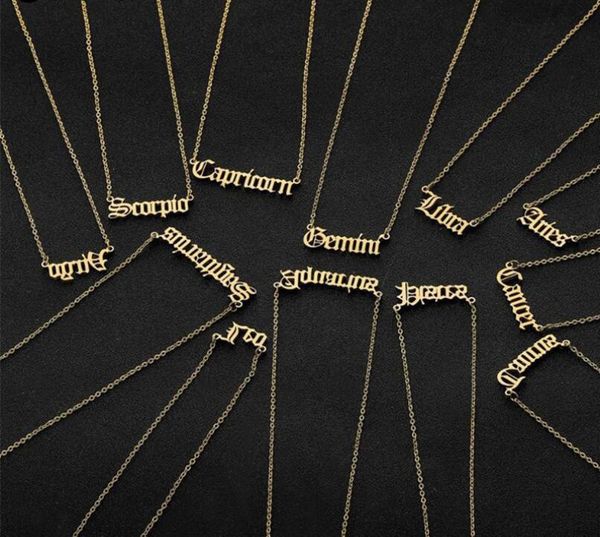 personalized letter zodiac necklace constellation necklaces custom stainless steel old english necklace birthday jewelry gifts8077874, Silver
personalized letter zodiac necklace constellation necklaces custom stainless steel old english necklace birthday jewelry gifts8077874, Silver