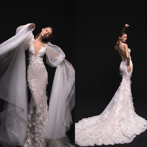 luxury mermaid wedding dresses lone detachable sleeves appliques bridal gowns custom made backless sweep train robe de mariee, White
luxury mermaid wedding dresses lone detachable sleeves appliques bridal gowns custom made backless sweep train robe de mariee, White