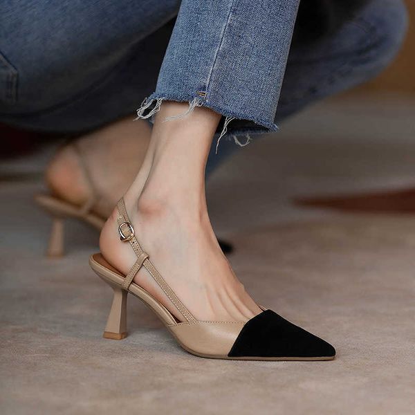lady sandals french minority sandals women's summer new pointed one button color matching thin heel shallow mouth high heels 230626, Black
lady sandals french minority sandals women's summer new pointed one button color matching thin heel shallow mouth high heels 230626, Black