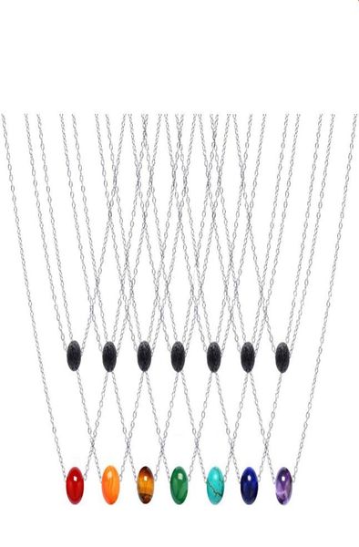 double layers stainless steel chian 10mm natural 7 chakras stone 8mm black lava bead aromatherapy essential oil diffuser necklace7377045, Silver
double layers stainless steel chian 10mm natural 7 chakras stone 8mm black lava bead aromatherapy essential oil diffuser necklace7377045, Silver