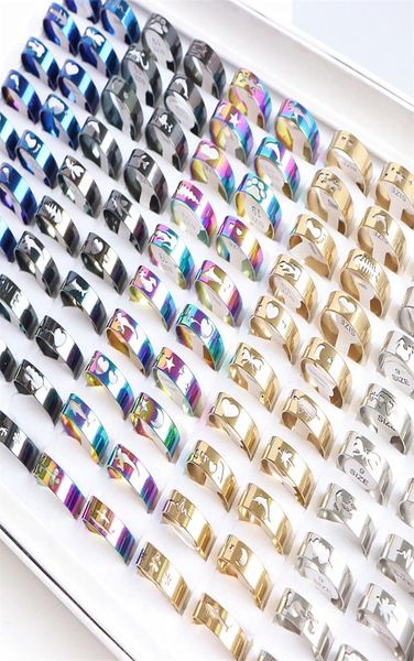 50pcslot fashion hollow stainless steel rings couple mix style colorful jewelry for women men no fade party gift whole3699806, Golden;silver
50pcslot fashion hollow stainless steel rings couple mix style colorful jewelry for women men no fade party gift whole3699806, Golden;silver