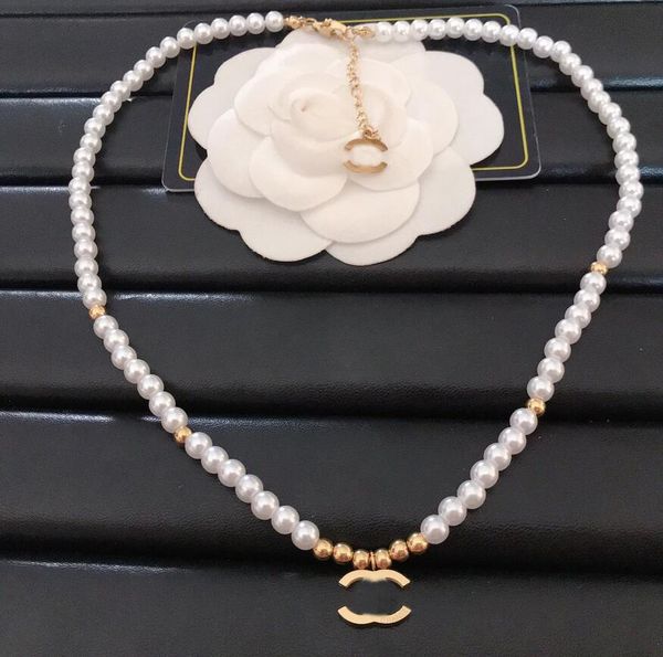 6 styles designer brand letter pearl chains pendant necklaces inlaid crystal gold plating chokers necklace sier plated links chain, Silver
6 styles designer brand letter pearl chains pendant necklaces inlaid crystal gold plating chokers necklace sier plated links chain, Silver