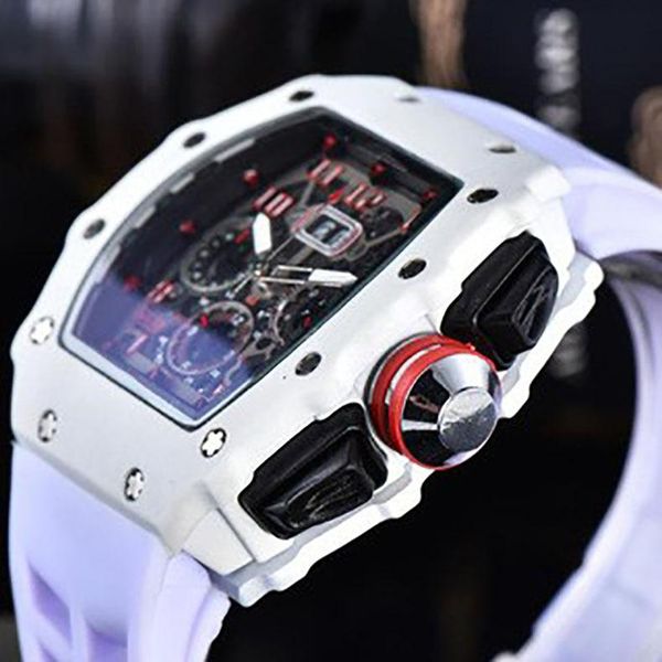 dress stylish personality miller rm barrelshaped richard watch stylish men's calendar with silicone fiber shell, White
dress stylish personality miller rm barrelshaped richard watch stylish men's calendar with silicone fiber shell, White