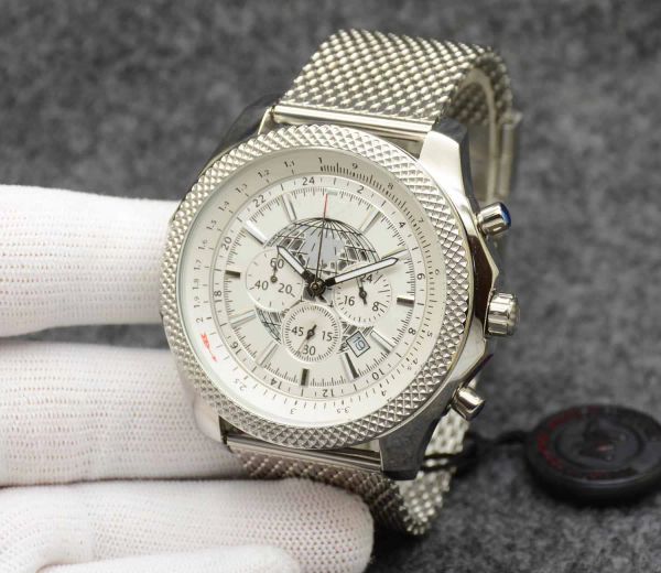 b05 49mm unitime watch chronograph quartz movement silver case limited silver dial 50th anniversary men watch stainless strap mens wristwatc, Slivery;golden
b05 49mm unitime watch chronograph quartz movement silver case limited silver dial 50th anniversary men watch stainless strap mens wristwatc, Slivery;golden