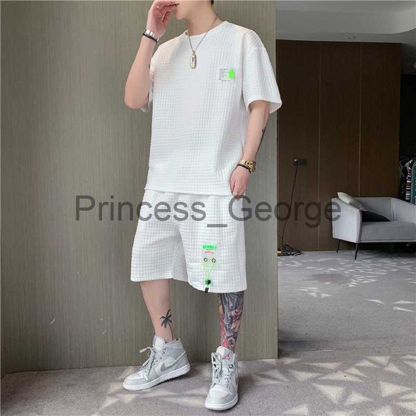 men's tracksuits 2022 summer new style trend versatile men's solid color casual waffle suits short sleeve tshirt shorts male set s, Gray
men's tracksuits 2022 summer new style trend versatile men's solid color casual waffle suits short sleeve tshirt shorts male set s, Gray