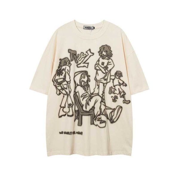 popular japanese original fashion brand american high street vintage couple costume casual loose short sleeve t-shirt for men and womenhv9e, White;black
popular japanese original fashion brand american high street vintage couple costume casual loose short sleeve t-shirt for men and womenhv9e, White;black
