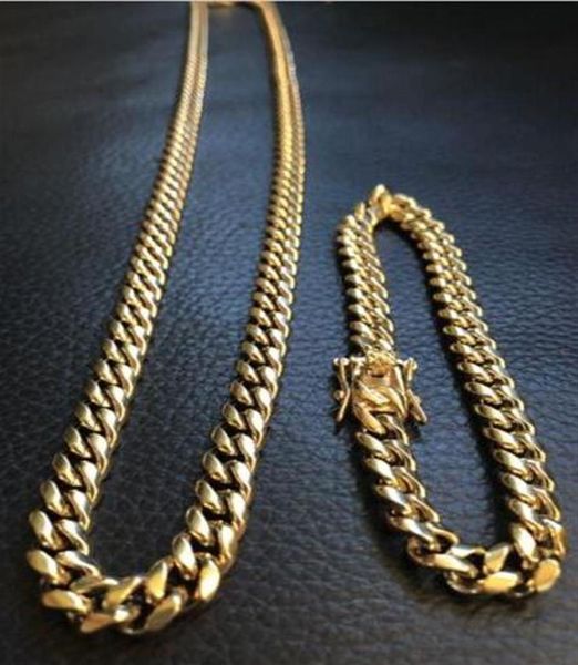 10mm mens cuban miami link bracelet chain set 14k gold plated stainless steel233w4086266, Silver
10mm mens cuban miami link bracelet chain set 14k gold plated stainless steel233w4086266, Silver