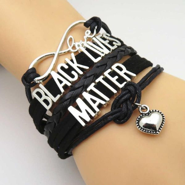 infinity love black lives matter wrap bracelets charms multilayer black pu leather cuff jewelry drop 6681434, Golden;silver
infinity love black lives matter wrap bracelets charms multilayer black pu leather cuff jewelry drop 6681434, Golden;silver