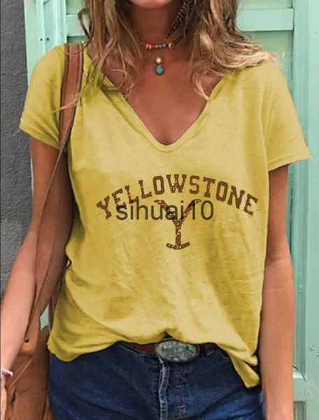 women's t-shirt yellowston woman casual cotton v-neck sleeveless woman t-shirt female loose printed tee femal clothing mujer camisetas, White
women's t-shirt yellowston woman casual cotton v-neck sleeveless woman t-shirt female loose printed tee femal clothing mujer camisetas, White