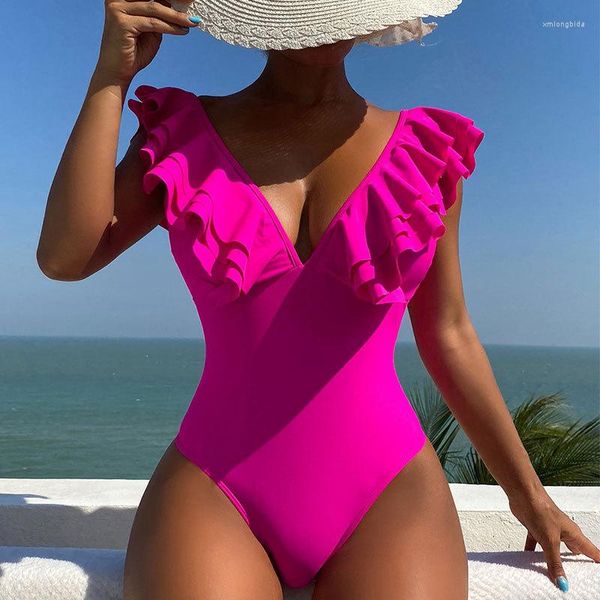women's swimwear bikini 2023 ruffle trim one piece swimsuit solid color summer beach bathing suit for women, White;black
women's swimwear bikini 2023 ruffle trim one piece swimsuit solid color summer beach bathing suit for women, White;black