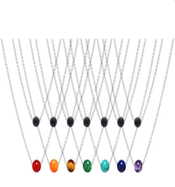 double layers stainless steel chian 10mm natural 7 chakras stone 8mm black lava bead aromatherapy essential oil diffuser necklace3734549, Silver
double layers stainless steel chian 10mm natural 7 chakras stone 8mm black lava bead aromatherapy essential oil diffuser necklace3734549, Silver