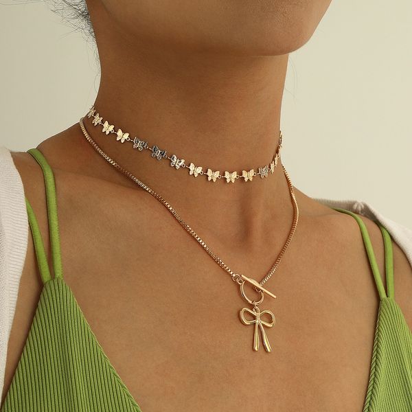 necklaces ot button box chain bow pendant necklace, temperament personality double metal necklace punk pendant necklace jewelry for her chai, Silver
necklaces ot button box chain bow pendant necklace, temperament personality double metal necklace punk pendant necklace jewelry for her chai, Silver