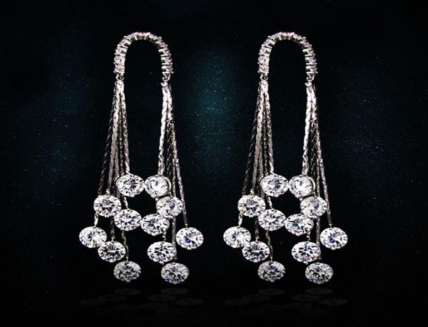 vecalon fashion tassels line dangle earring 5a zircon cz 925 silver engagement wedding drop earring for women bridal jewelry8730866, Golden;silver
vecalon fashion tassels line dangle earring 5a zircon cz 925 silver engagement wedding drop earring for women bridal jewelry8730866, Golden;silver