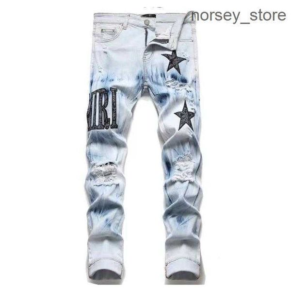 designer amirs mens jeans cargo high street purple for embroidery pants womens oversize ripped patch hole denim straight fashion streetwear, Blue
designer amirs mens jeans cargo high street purple for embroidery pants womens oversize ripped patch hole denim straight fashion streetwear, Blue
