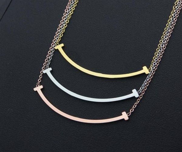 new arrive fashion classic lady 316l titanium steel smile lettering 18k plated gold necklaces with double t letter pendant 3 color3335679, Silver
new arrive fashion classic lady 316l titanium steel smile lettering 18k plated gold necklaces with double t letter pendant 3 color3335679, Silver