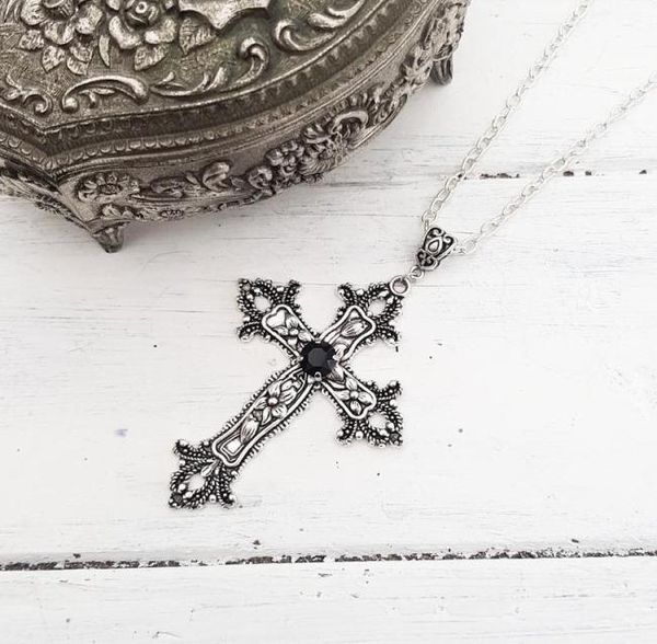 jewelry accessories fashion jewelrynecklace large detailed cross black drill jewel necklace silver color tone pendant goth punk je4226986
jewelry accessories fashion jewelrynecklace large detailed cross black drill jewel necklace silver color tone pendant goth punk je4226986