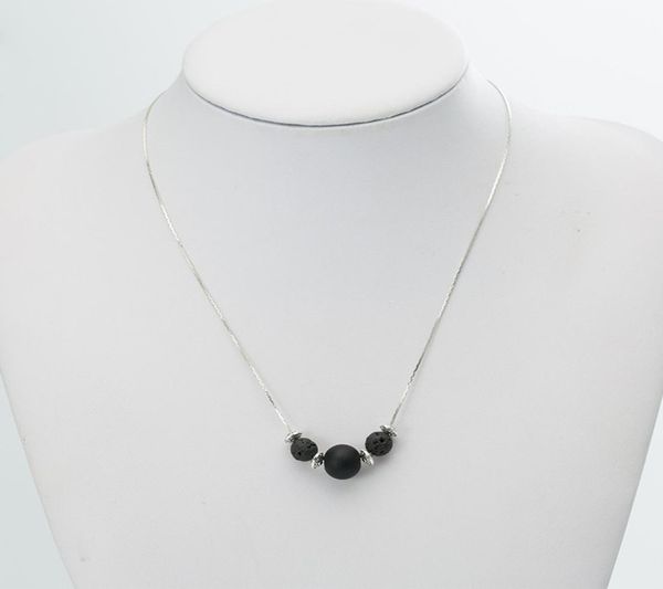 8mm black lava silvery necklace aromatherapy essential oil perfume diffuser natural stone necklace jewelry women8327883, Silver
8mm black lava silvery necklace aromatherapy essential oil perfume diffuser natural stone necklace jewelry women8327883, Silver