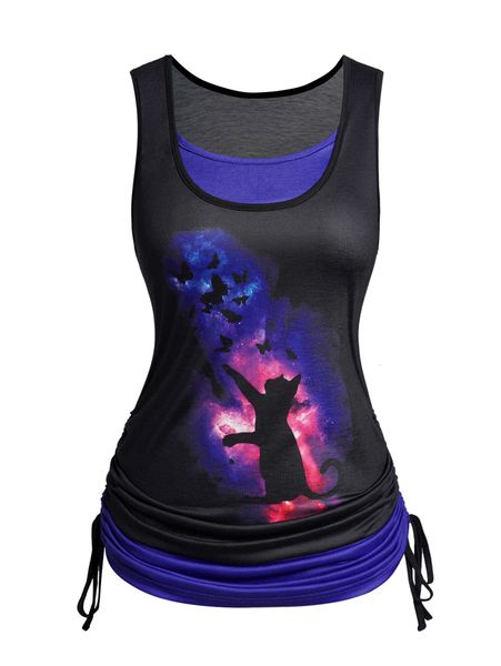 women's tanks camis dressfo plus size tank womensummer print cinched long colorblock tank corset fashion galaxy butterfly cat tank 5xl, White
women's tanks camis dressfo plus size tank womensummer print cinched long colorblock tank corset fashion galaxy butterfly cat tank 5xl, White