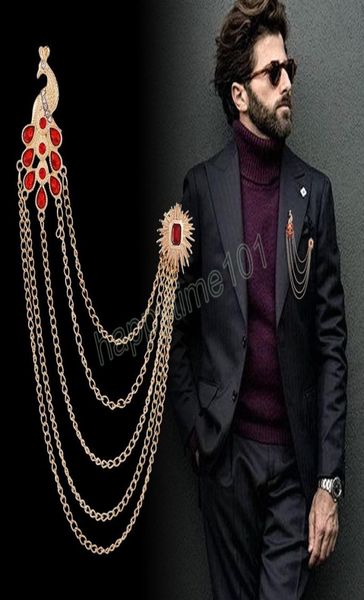 retro brooch pin for men suit peacock tassel collar pins with chain shirt crystal corsage luxury jewelry accessories8746592, Gray
retro brooch pin for men suit peacock tassel collar pins with chain shirt crystal corsage luxury jewelry accessories8746592, Gray