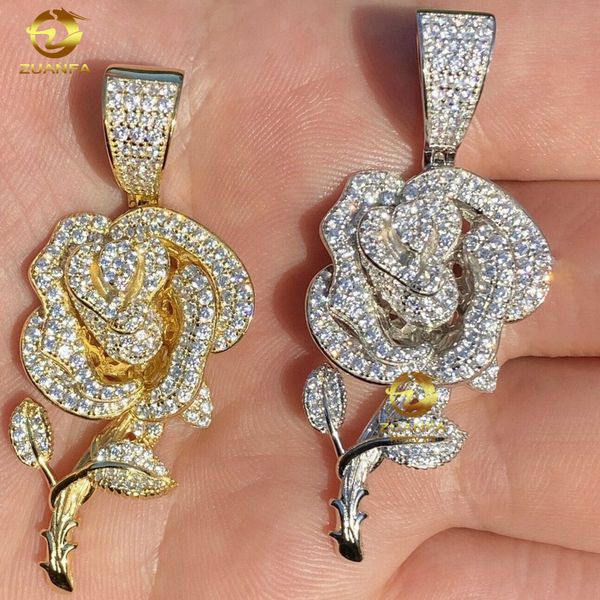 elegant style jewellery rose shape pass diamond tester vvs moissanite diamond custom necklace iced out pendant, Silver
elegant style jewellery rose shape pass diamond tester vvs moissanite diamond custom necklace iced out pendant, Silver