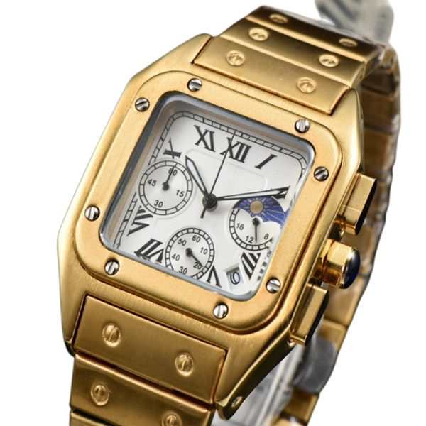 wristwatch for man quartz mens watch fashion square blue dial stainless steel metal strap casual watches sport clock montre de luxe, Slivery;brown
wristwatch for man quartz mens watch fashion square blue dial stainless steel metal strap casual watches sport clock montre de luxe, Slivery;brown