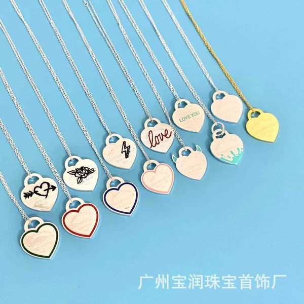 brand tiffay love hanging tag with diamond necklace s925 sterling silver fashion simple versatile for men and women couples, Black
brand tiffay love hanging tag with diamond necklace s925 sterling silver fashion simple versatile for men and women couples, Black
