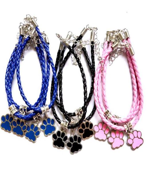 20pcslot enamel dog paw print bracelet bangle tibetan silver pendants woven leather bracelet for women girl fashion jewelry frien4650930, Golden;silver
20pcslot enamel dog paw print bracelet bangle tibetan silver pendants woven leather bracelet for women girl fashion jewelry frien4650930, Golden;silver