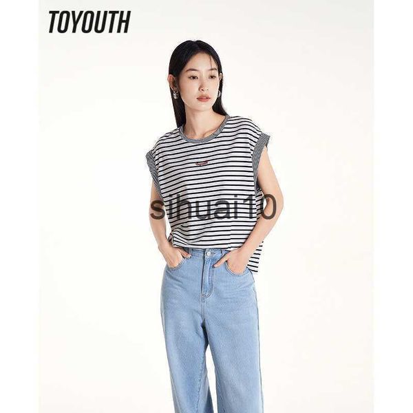 women's t-shirt toyouth women vest 2023 summer sleeveless round neck loose t-shirt black and white stripes letter print casual chic j2
women's t-shirt toyouth women vest 2023 summer sleeveless round neck loose t-shirt black and white stripes letter print casual chic j2