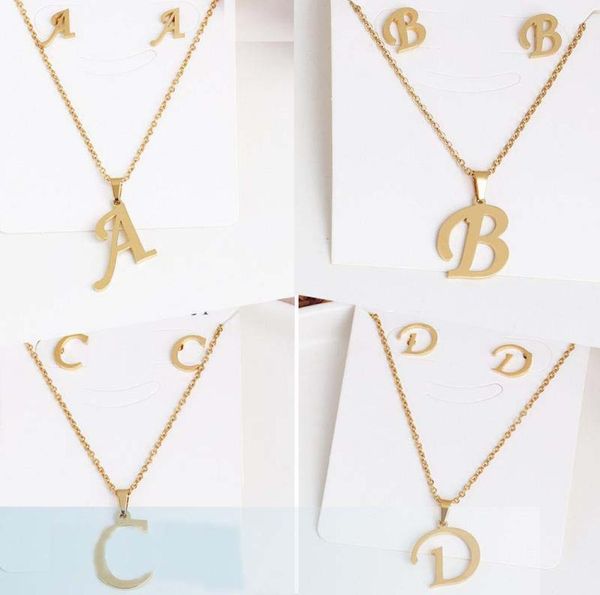 26 letter necklaces with earring set stainless steel gold choker initial pendant necklace women alphabet chains jewelry3825249, Silver
26 letter necklaces with earring set stainless steel gold choker initial pendant necklace women alphabet chains jewelry3825249, Silver