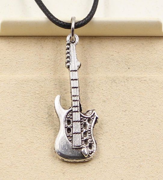 tibetan silver color pendant guitar necklace choker charm black leather cord factory handmade jewelry 8mz54057969
tibetan silver color pendant guitar necklace choker charm black leather cord factory handmade jewelry 8mz54057969
