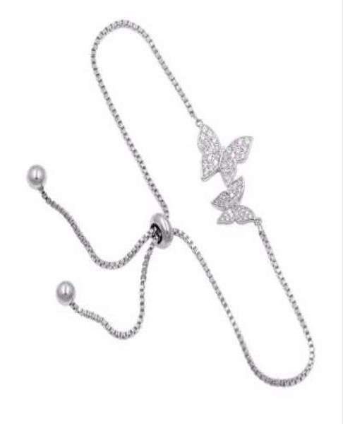 cubic zirconia crystal cz butterfly adjustable bracelet for women in silver color or rose gold color9717598, Black
cubic zirconia crystal cz butterfly adjustable bracelet for women in silver color or rose gold color9717598, Black