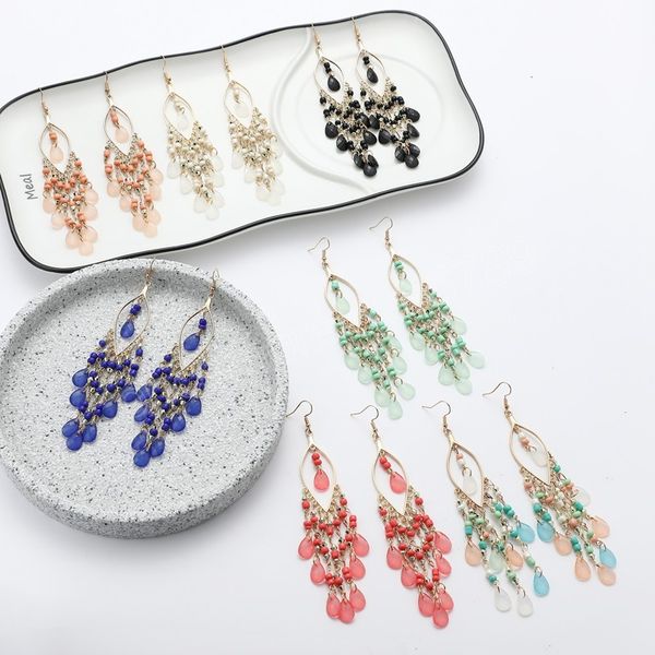 bohemian tassels drop earrings for women vintage ethnic seed beads long dangle ladies party jewelry gift, Silver
bohemian tassels drop earrings for women vintage ethnic seed beads long dangle ladies party jewelry gift, Silver