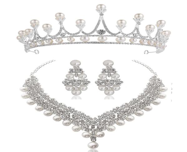 white crystal pearl crown earrings necklace jewelry sets bridal wedding jewelry elegant fashion cubic zirconia diamond jewelry2522525, Silver
white crystal pearl crown earrings necklace jewelry sets bridal wedding jewelry elegant fashion cubic zirconia diamond jewelry2522525, Silver
