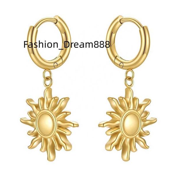 18k gold plated stainless steel jewelry hoop earring sun pendant drop earrings e211266, Silver
18k gold plated stainless steel jewelry hoop earring sun pendant drop earrings e211266, Silver
