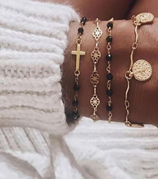 4 pcsset gold cross charm bracelets for women rosary beads chain gold coin pendants bracelets on the leg lucky braclets jewelry9897484, Black
4 pcsset gold cross charm bracelets for women rosary beads chain gold coin pendants bracelets on the leg lucky braclets jewelry9897484, Black