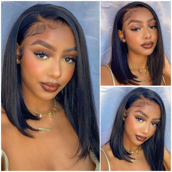 new design bob wig lace front human hair wigs for women pre plucked brazilian hair 13x4 hd lace frontal wig 5x5 lace closure straight wig, Black;brown
new design bob wig lace front human hair wigs for women pre plucked brazilian hair 13x4 hd lace frontal wig 5x5 lace closure straight wig, Black;brown