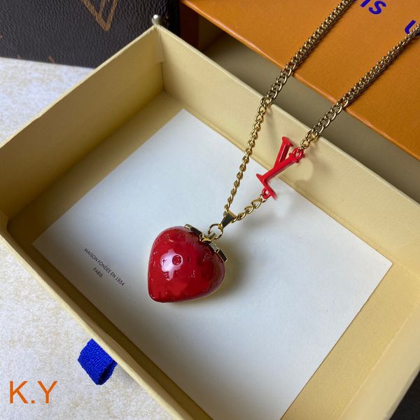 fashion womens strawberry necklaces designer pendant necklaces stainless steel double sided red letter carving clavicle chain necklaces jewe, Silver
fashion womens strawberry necklaces designer pendant necklaces stainless steel double sided red letter carving clavicle chain necklaces jewe, Silver