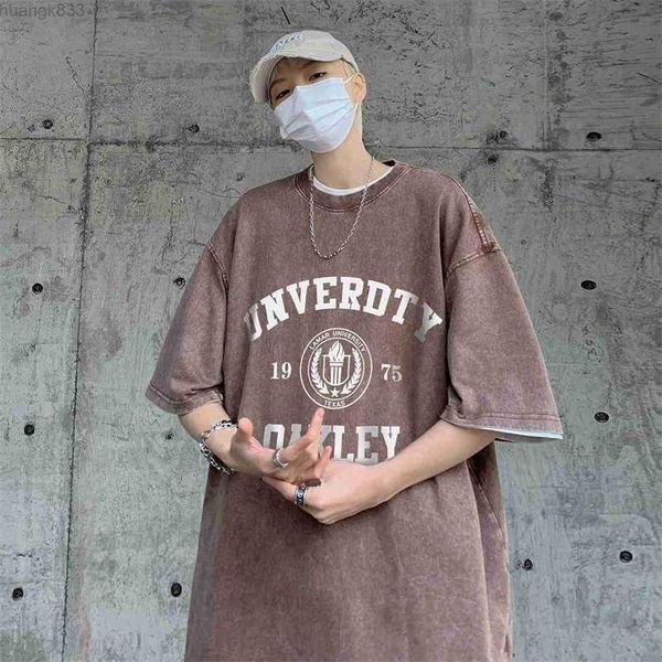 high street letter printing short sleeve t-shirt for men 2023 new summer american style old loose fashion brand t-shirt for men, White;black
high street letter printing short sleeve t-shirt for men 2023 new summer american style old loose fashion brand t-shirt for men, White;black