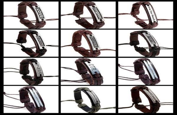 20 style men woman genuine leather bracelet silence believe forgiven fearless friend faith hope worid peace adjustable bracel4746835, Golden;silver
20 style men woman genuine leather bracelet silence believe forgiven fearless friend faith hope worid peace adjustable bracel4746835, Golden;silver