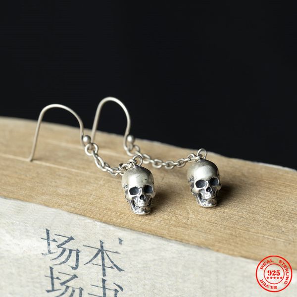 stud mkendn 100% 925 sterling silver creative retro skull pendant drop earring trendy street punk style for men women ear jewelry 230627, Golden;silver
stud mkendn 100% 925 sterling silver creative retro skull pendant drop earring trendy street punk style for men women ear jewelry 230627, Golden;silver