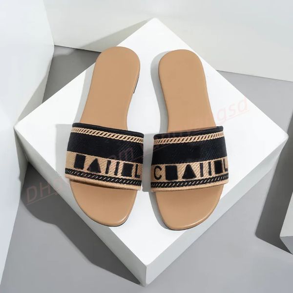 designer slides slippers womens luxury embroidered fabric slides slippers quilted sandals flip flops embroidery flats mules beach slides, Black
designer slides slippers womens luxury embroidered fabric slides slippers quilted sandals flip flops embroidery flats mules beach slides, Black