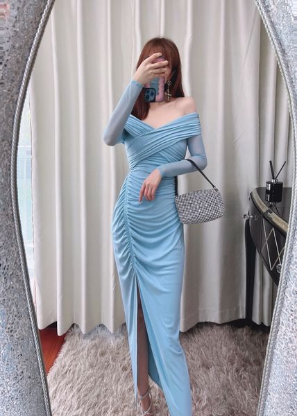auths-elf portrait cross chest mist blue off shoulder high grade split dress long dress, Black;gray
auths-elf portrait cross chest mist blue off shoulder high grade split dress long dress, Black;gray