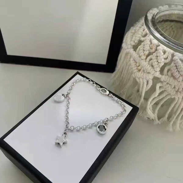 sterling silver star heart double pendant fashion trend men's and women's couple bracelet ins, Black
sterling silver star heart double pendant fashion trend men's and women's couple bracelet ins, Black