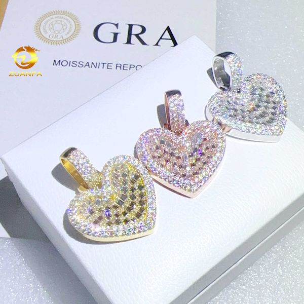 zuanfa custom moissanite jewelry s925 heart pendants lab diamond iced out 18k gold plated heart pendants, Silver
zuanfa custom moissanite jewelry s925 heart pendants lab diamond iced out 18k gold plated heart pendants, Silver