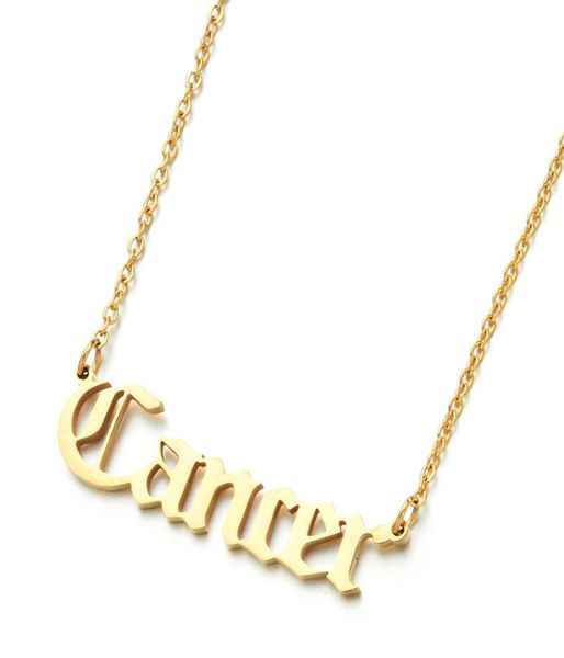 18k gold plated stainless steel horoscope necklaces old english letter 12 zodiac sign nameplate necklace1764688, Silver
18k gold plated stainless steel horoscope necklaces old english letter 12 zodiac sign nameplate necklace1764688, Silver