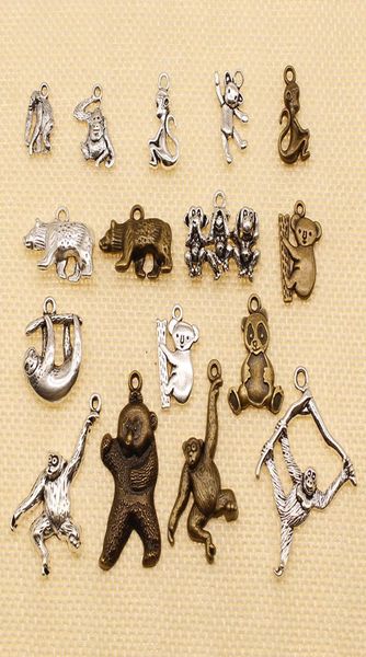 40 pieces silver charm or pendants jewelry making animal monkey orangutan koala bear panda sloth hj0289749819, Bronze;silver
40 pieces silver charm or pendants jewelry making animal monkey orangutan koala bear panda sloth hj0289749819, Bronze;silver
