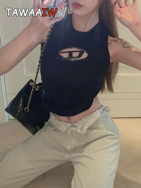 women's tanks camis tawaaiw streetwear hollow out knitted sleeveless summer korean fashion slim tank women clothes elegant y2k chic 23, White
women's tanks camis tawaaiw streetwear hollow out knitted sleeveless summer korean fashion slim tank women clothes elegant y2k chic 23, White