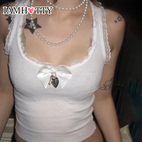 women's tanks camis iamty metal bow lace stitching tank kawaii sleeveless crop coquette aesthetic camis fairycore lolita sweet vest y2, White
women's tanks camis iamty metal bow lace stitching tank kawaii sleeveless crop coquette aesthetic camis fairycore lolita sweet vest y2, White