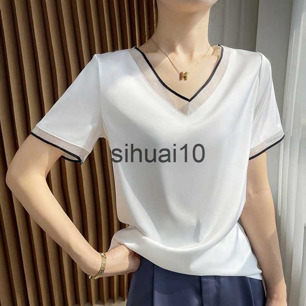 women's t-shirt 2023 summer new v-neck/round neck strap short sleeve t-shirt women's satin fashion tank silk t-shirt thin inner sh, White
women's t-shirt 2023 summer new v-neck/round neck strap short sleeve t-shirt women's satin fashion tank silk t-shirt thin inner sh, White