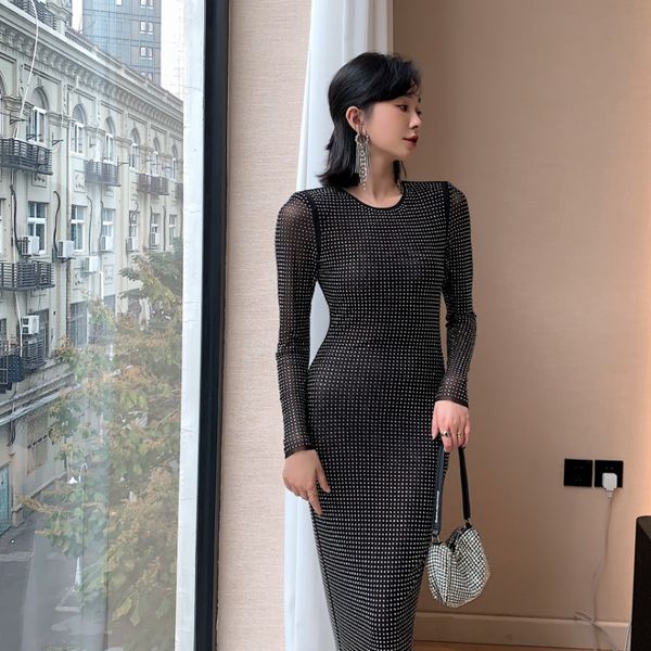 auth s/elf portrait mesh high temperature diamond black round neck long sleeve dressss, Black;gray
auth s/elf portrait mesh high temperature diamond black round neck long sleeve dressss, Black;gray